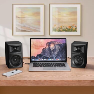 Акустична система Sanyun SW203 4.0 - 60W, 4-Way, DSP, 3D звук, USB/Bluetooth 5.4, для студії, червона