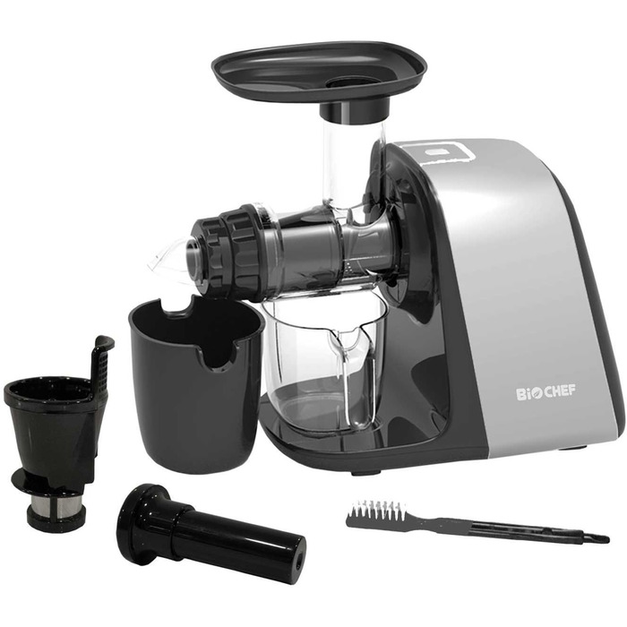 Соковижималка BioChef Axis Compact горизонтальна, 150 Вт, 80 об/хв, для пшениці та листової зелені, червона