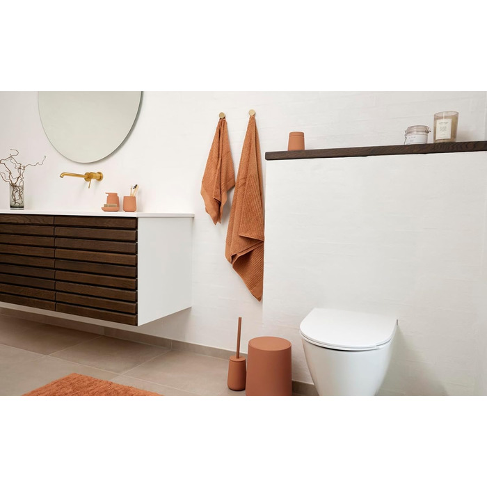 Zone Denmark Nova One Soap Dispenser for the Bathroom, Dispenser made of ceramic for hand soap/liquid soap, Diameter 8 cm, Height 11.5 cm, Capacity 250 ml, Mandarin