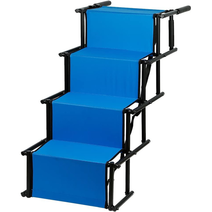 Зручна рампа для собак у машину, велика та маленька, складана, чорна/синя (139x45x76 см)