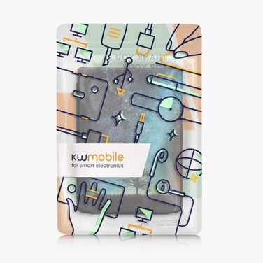 Чохол-книжка kwmobile для Pocketbook InkPad 4 / Color 3 / Color 2 / Vivlio InkPad 4 / InkPad Color 3 - Чохол для eReader, Magnolien Taupe Weiß Blaugrau (Галактика, Дерево, Поле, Синій, Сірий, Чорний)