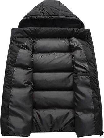 Чоловічий жилет AIEOE без рукавів з багатьма кишенями, легкий, з утеплювачем, знімний капюшон та блискавка, розмір XXL (DE M), чорний