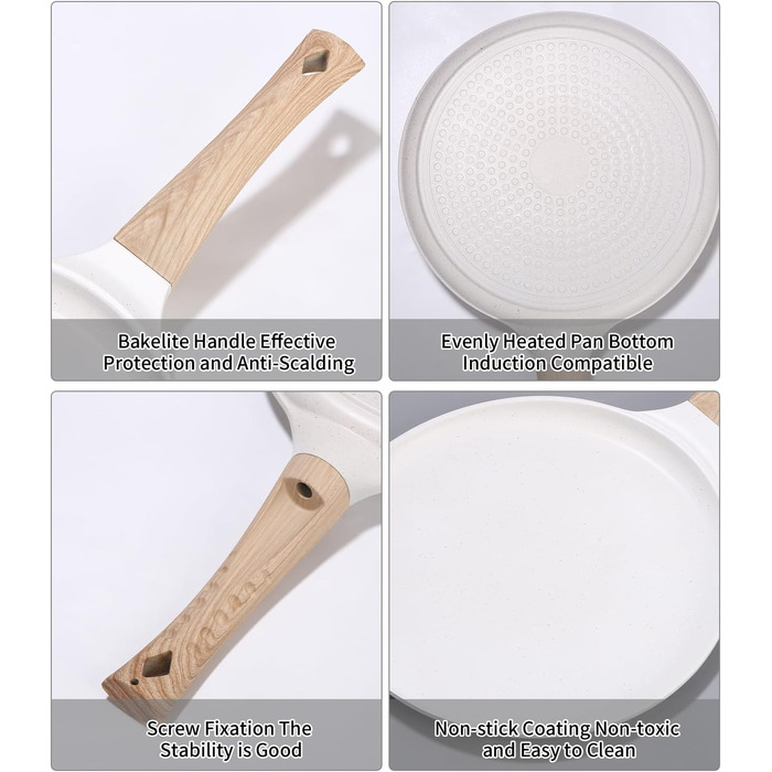 Сковорода Exyvox White Crepe 24 см з антипригарним покриттям Swiss Granite, індукційна, без PFOA