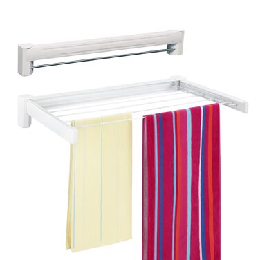 Настінна сушарка для білизни Vonia – компактна та складна – міцна сушарка для одягу для ванної кімнати, балкону та маленьких квартир (біла, 70 x 37 см)