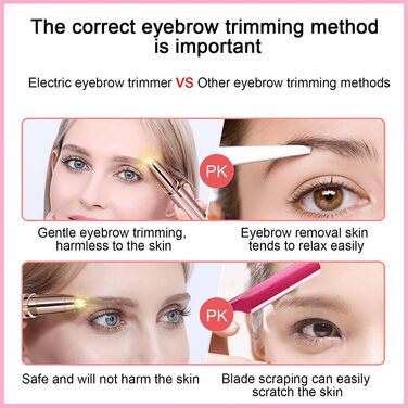 Електричний тример для брів для жінок. Безболісний тример для брів, обличчя, тіла, губ та підборіддя. Тример для видалення волосся для жінок