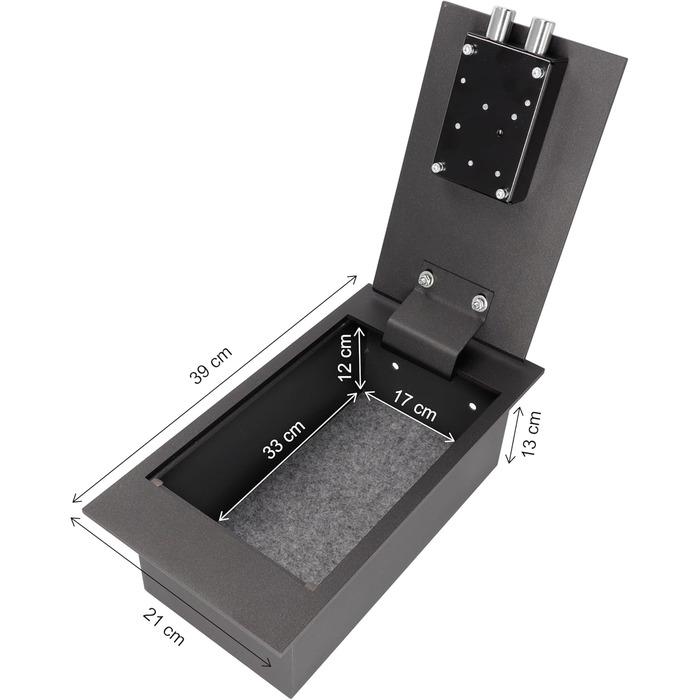 Вбудований сейф для підлоги з ключовим замком Tresor – сейф для підлоги, 4L, 13x39x21 см