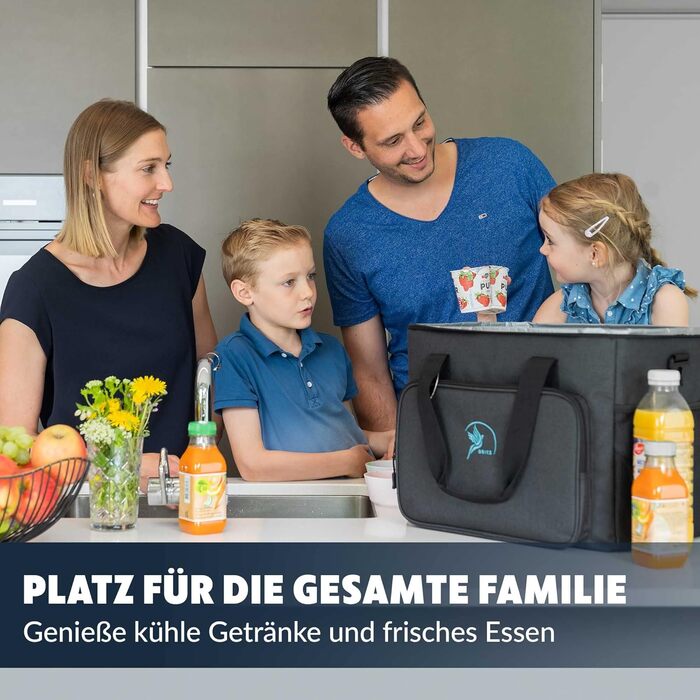 Термосумка 20/30L (складніша) - ізольована сумка-холодильник 10-12 годин для пікніка, роботи, покупок (30л, чорна) з відкривачем та PEVA-матеріалом