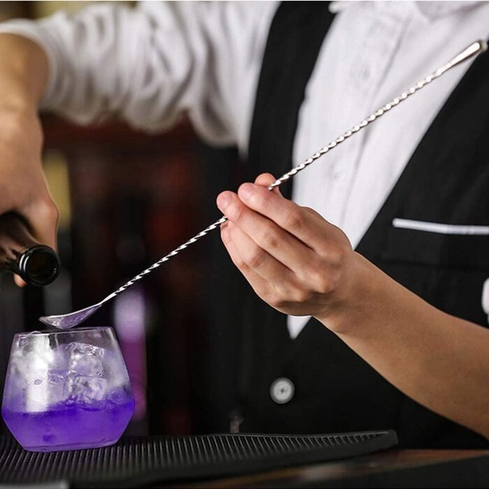 Набір барних ложок для коктейлів з нержавіючої сталі, 30.5 см, з спіральним візерунком