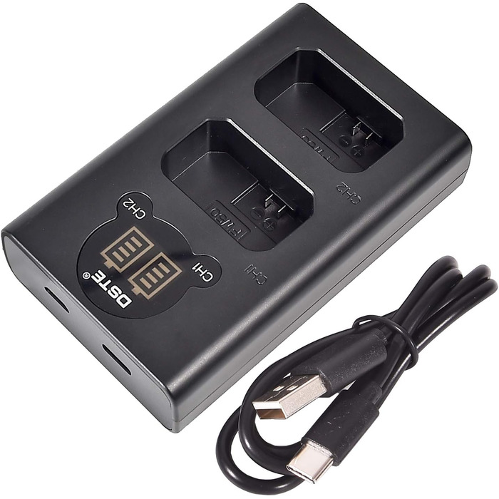 Запасний акумулятор NP-FW50 (2 шт.) та смарт-зарядний пристрій LED Dual USB для Sony Alpha a6500, a6300, a6000, a7s, a7, a7s ii, a5100, a5000, a3000