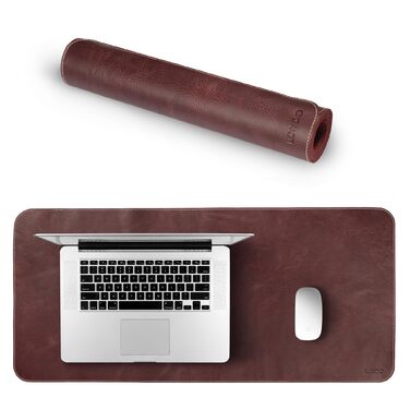 Мишка Londo Echtleder – великий килимок для миші зі шкіри, антиковзний, гладка поверхня, Damson