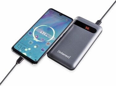 Powerbank Intenso Powerbank PD 20000 - акумулятор зовнішній, 20000mAh, Power Delivery, Quick Charge 3.0, для смартфонів, планшетів, MP3-плеєрів, цифрових камер, сірий