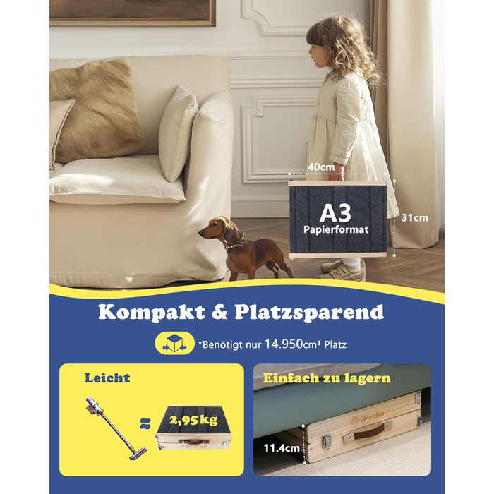 Сходинки для собак на ліжко та диван – м'які, антиковзні, складані, регульовані, портативні, до 16 кг, сірі