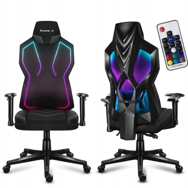 Ігрове крісло Huzaro Combat 6.2 RGB, тканина, чорне