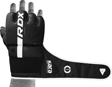 Боксерські рукавички RDX Profi MMA: шкіряні, для тренувань, спарингу, кікбоксингу, муай-тай, чорні, чоловічі, розмір XL