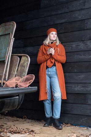 В'язана жилетка KNIT FACTORY Luna Lange - жіноча жилетка з вовни, великий в'яз, сірий колір, преміум якість