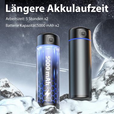 Електричні грілки для рук EXTSUD 2 шт. 5000mAh з USB-зарядкою, 3 режими нагріву, Powerbank для відпочинку на природі, подарунок