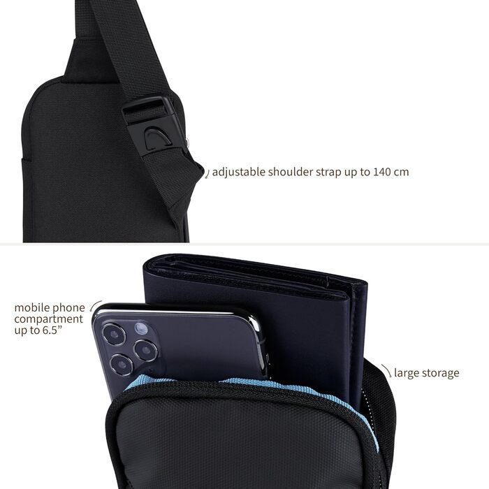 Сумка Bugatti Blanc Delight Mini Crossbody чорного кольору - унісекс, на плече, міні