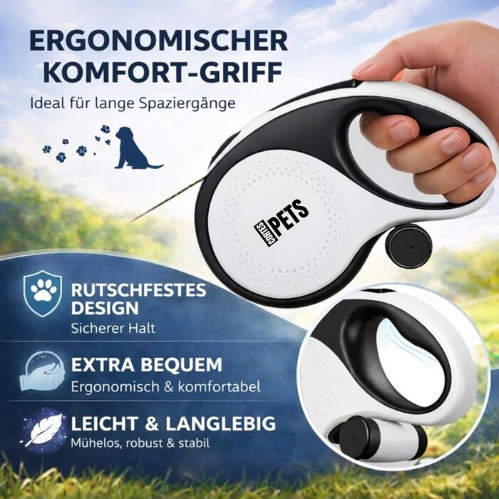 Висувна поводок для собак великих порід Flexi, 8м, до 50кг з гальмом та тримачем для відходів (15 шт.)