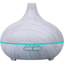 Дифузор аромату 300 мл - ультразвуковий зволожувач повітря з LED-підсвіткою 14 кольорів та таймером, ароматерапія, для ефірних олій (сірий)