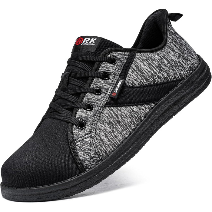 Черевики робочі чоловічі LARNMERN, захисні черевики з металевим носком, легкі, зручні, для скейтбордингу, амортизація, сірі, чорні, 42.5 EU