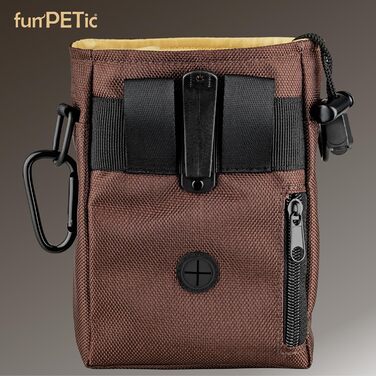 Набір для годування тварин funPETic: сумка для корму з 4 відділеннями, складна миска з силікону, кишеня для ласощів та карабін. Підходить для собак, котів, коней.