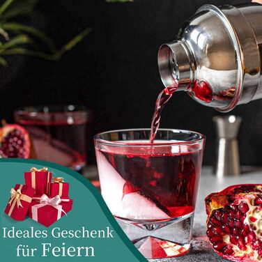 Набір для коктейлів 6 предметів з нержавіючої сталі, 750 мл, з рецептами - Барменський набір для дому, бару, вечірок