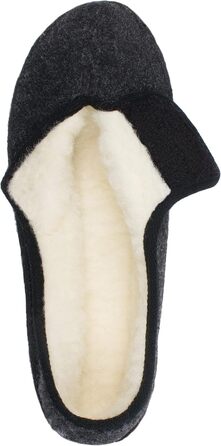 Чоловічі фетрові домашні тапочки Schawos 6064, теплі, з вовняною підкладкою, неслизькі, на липучці (42 EU, чорні)