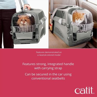 Переноска для котів Catit Cabrio, 51 x 33 x 35 см, червоно-сіра