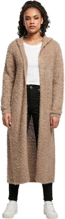 Кардиган жіночий з капюшоном та пір'ям Urban Classiс, чорний (XS, Softtaupe)