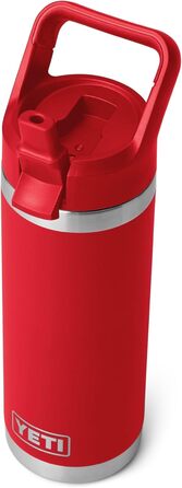 YETI Rambler C Straw Bottle, Stainless Steel Vacuum Insulated Bottle with Straw Cap, 18 oz (532 ml) (Rescue Red)