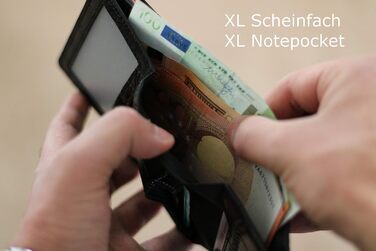Слім гаманець HAFEID з RFID-захистом, міні портмоне з відділенням для монет, купюр та карт, карбоновий гаманець для чоловіків і жінок