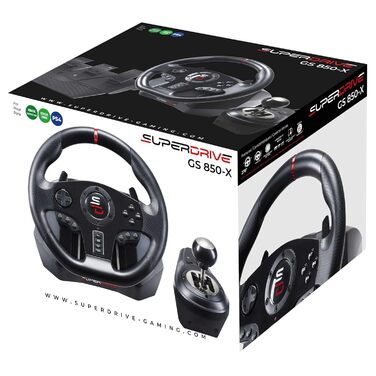 Руль для гонок Superdrive Gs850-X з ручним перемиканням передач, 3 педалі, пелюстки перемикання для Xbox Series X/S, PS4, Xbox One (програмований для всіх ігор)