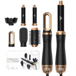 Набір для укладки волосся Airstyler 6 в 1: фен-щітка, плойка, дифузор, для створення об'єму, локонів та випрямлення
