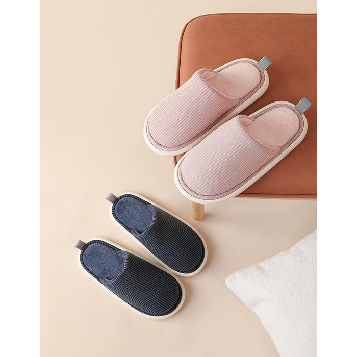 Легкі та безшумні домашні тапочки для жінок та чоловіків, протиковзкі, для зими, в приміщенні та на вулиці, 36-43 EU (37/38 EU, блакитні)