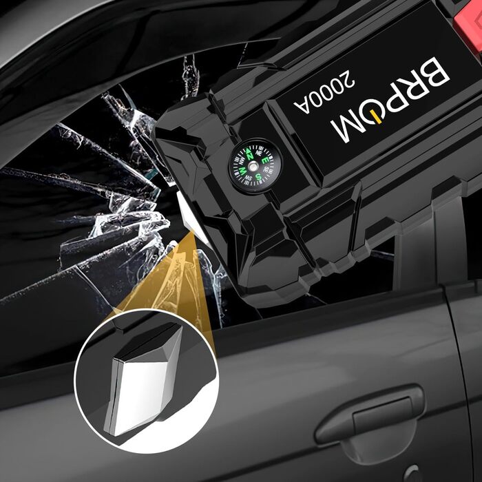 Powerbank BRPOM для запуску авто з LCD-дисплеєм (2000A, 7000A)