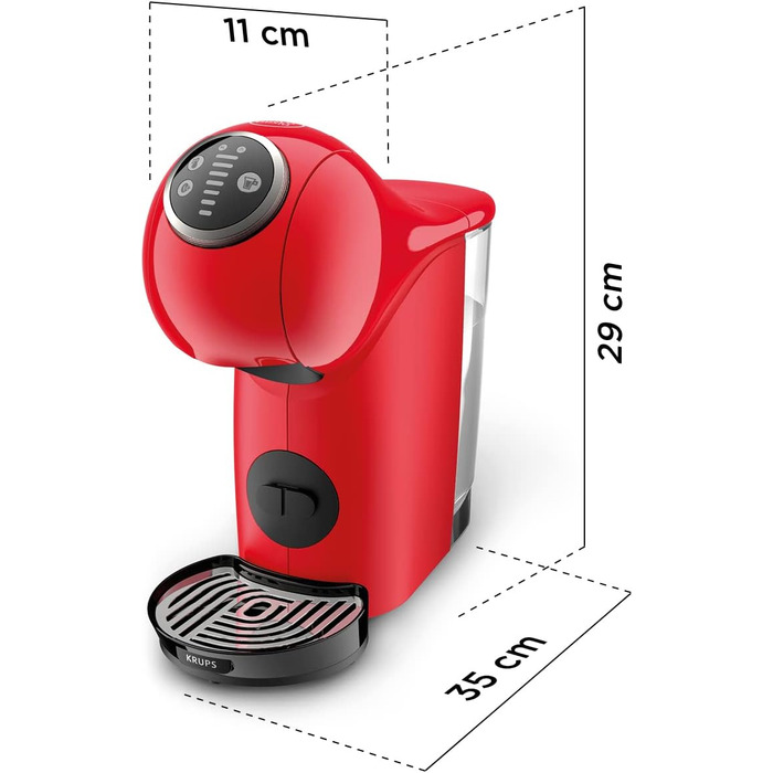 Кавова машина капсульна NESCAFÉ DOLCE GUSTO GENIO S PLUS KRUPS, автоматична, червона