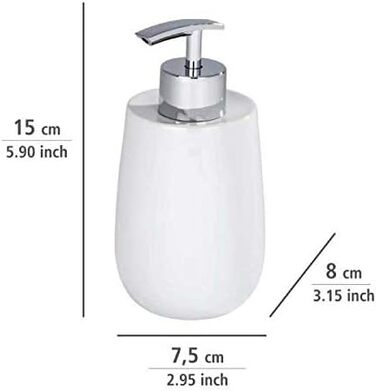 Дозатор для мила WENKO Malta, керамічний, 290 мл, білий