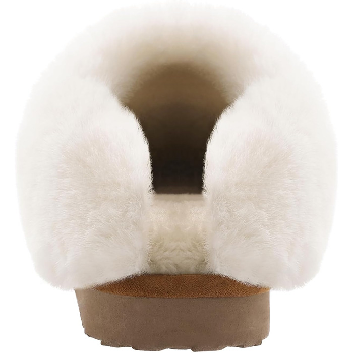 Жіночі домашні тапочки Litfun Зимові теплі плюшеві пантофлі з замшею та меморі-піною, з штучним хутром, для дому та вулиці, горіховий колір, 37.5/38 EU