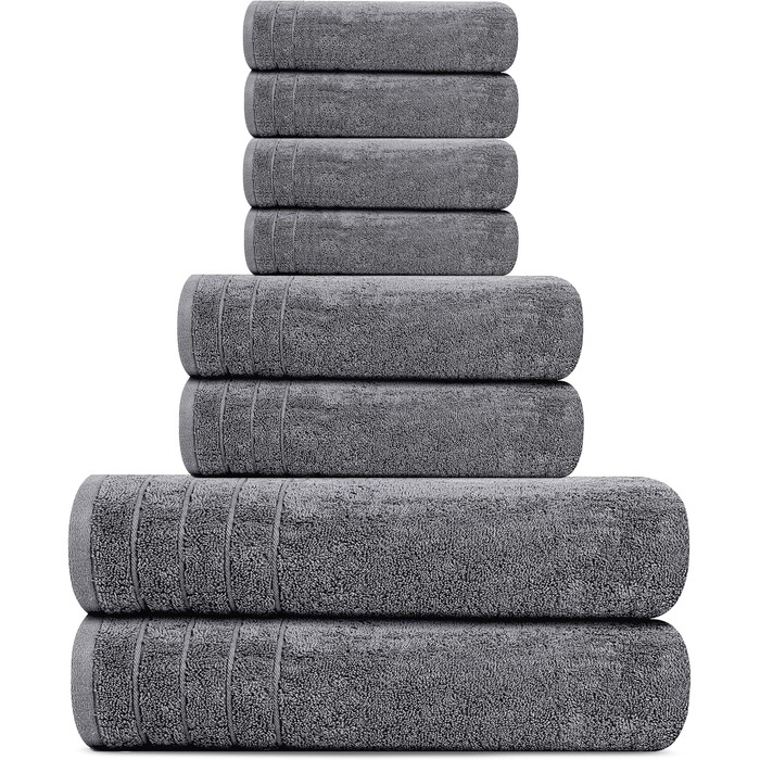 Набір рушників Tens Towels з 100% бавовни, 8 предметів: 2 великі банні рушники, 2 рушники для рук та 4 серветки, гігроскопічні та швидкосохнучі, колір зелений