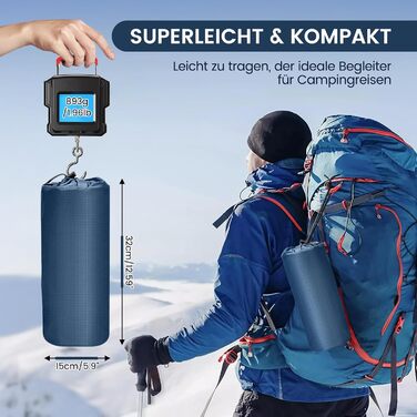 Надувний килимок для кемпінгу Tuocal Isomatte, 9 см, з вбудованим насосом, антиковзаюча поверхня, для відпочинку на природі, подорожей та наметів (блакитний)