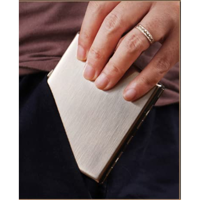 Металеве тютюнотримач для 20 сигарет з гравіюванням та дизайном для чоловіків та жінок, срібляний