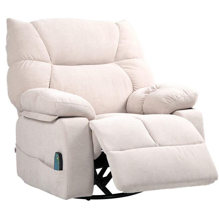 HOMCOM Recliner with Massage Function, Electric TV Chair with Heating Function, Reclining Function, Swivel Massage Chair with Spring System | Aosom