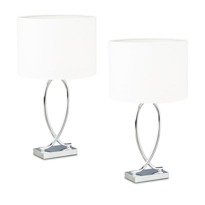 Set of 2 Curved Base Table Lamps