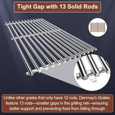 Нержавійна решітка-гриль Denmay 7637 для Weber Spirit I & II E210, E220, S210, S220 (2 шт.)
