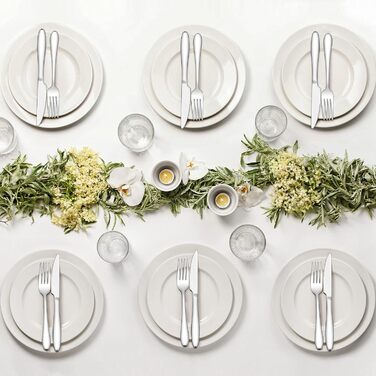 Herogo Cutlery Set, 60-Piece Stainless Steel Cutlery Set for 12 People, Silver Flatware with Fork, Spoon, and Knife Set, Modern Tableware, Dishwasher-Safe & Rust-Proof