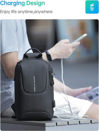 Чоловіча сумка Mark Ryden на плече з TSA-замком та USB-портом для iPad 9.7