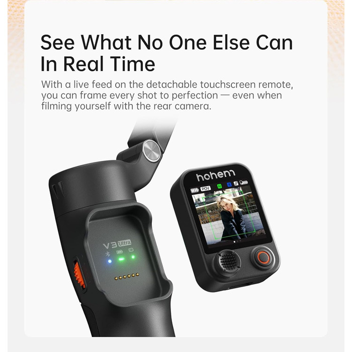 Стабілізатор Hohem iSteady V3 Ultra для смартфона: AI-трекінг, жести, пульт, екран, штатив, для зйомки Vlog та TikTok