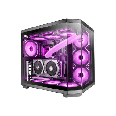 Ігровий корпус Mars Gaming MC-3T CORE ATX, панорамне скло (Dual-Camera), реверсивна материнська плата, підтримка рідкого охолодження, чорний