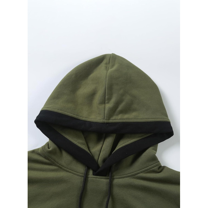 Світшот JMIERR чоловічий з капюшоном, теплий, з кишенею, бавовна, колір зелений