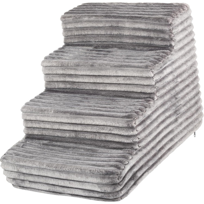 Сходинка для тварин Boutique Zoo: 4 сходинки, 40 см, для собак та котів | З м'якого велюру, темно-сірого кольору | Ідеально для ліжка та авто